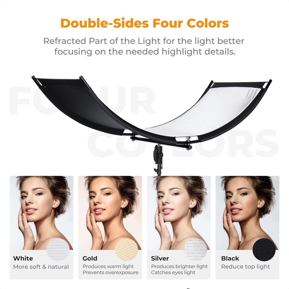 K&F Concept U Shape Reflector 4 in 1‎ 70x23.6in w 1.9m Stand - Picture 8 of 12